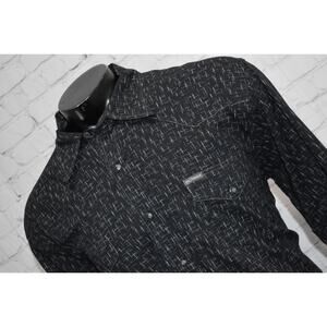 Southern Thread Western Shirt Mens Size XL Pearl Button Snaps Black‎